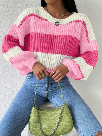 Pull over size femme avec blocs de couleur