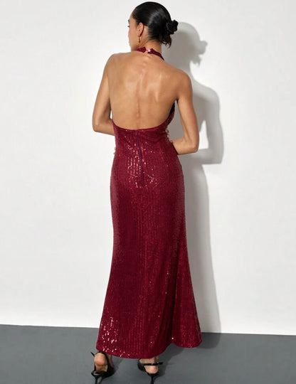 Robe longue et élégante avec détails strass