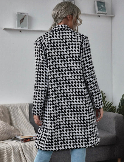 Manteau avec motif pied-de-poule