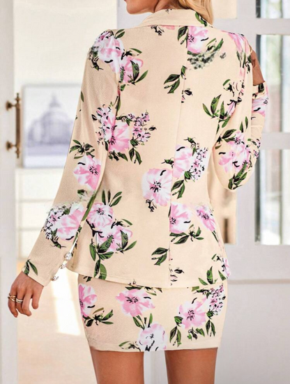 Ensemble top et jupe avec imprimé floral