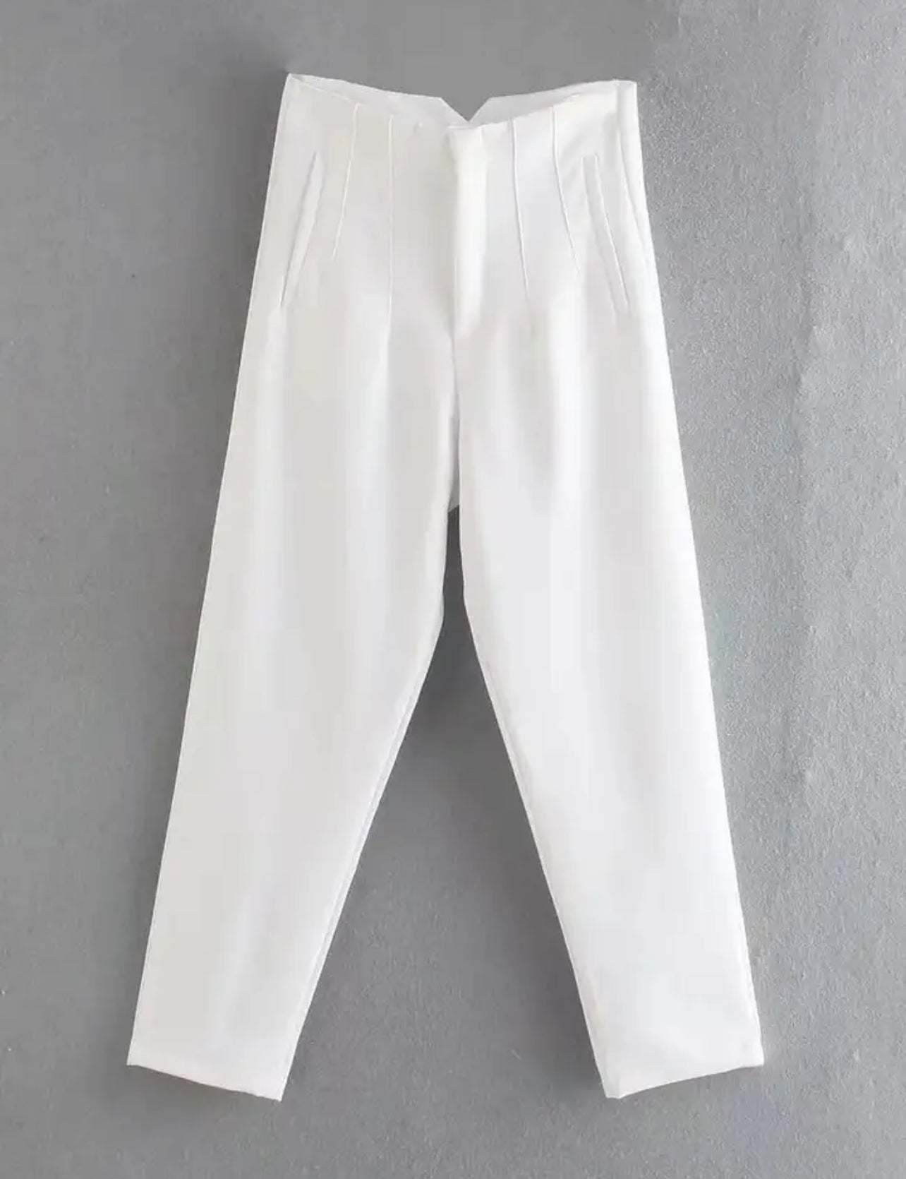 Pantalon élégant taille haute avec fermeture éclair