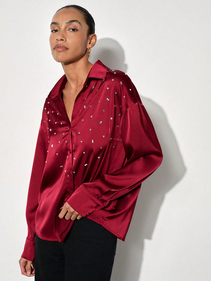 Chemise élégante avec détails strass