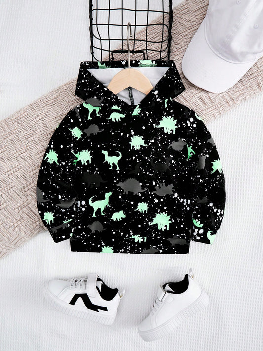 Sweat-shirt avec capuche et motif dinosaures