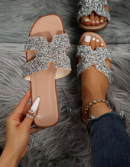 Claquettes avec paillettes